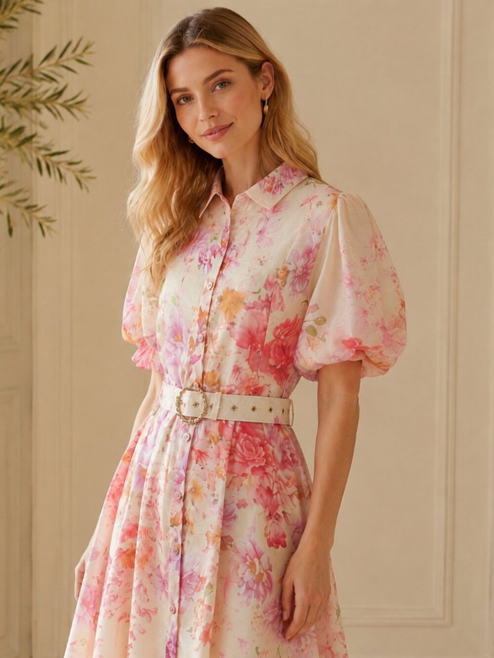 Pink Floral Mini Dress - Picture 4 of 5